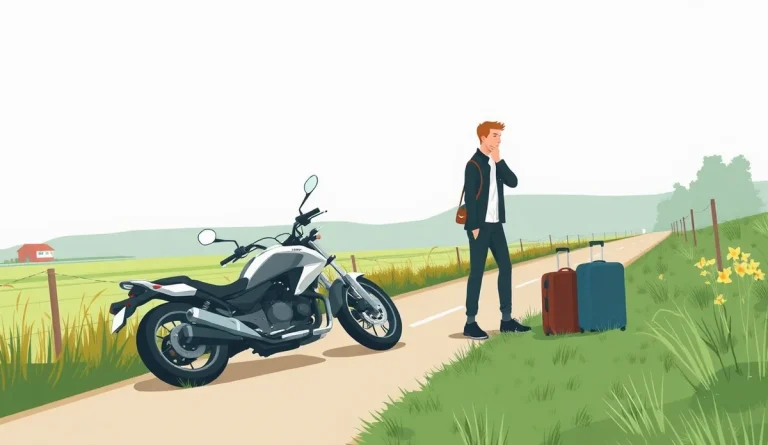 Záchranári ošetrujú zraneného motocyklistu pri ceste v zahraničí