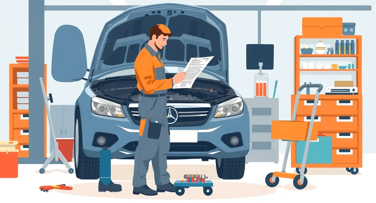 Technik poisťovne vykonáva obhliadku poškodeného vozidla v autoservise
