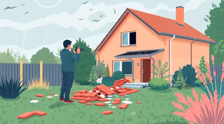 Majiteľ bytu fotí smartfónom zatečený strop a poškodenú stenu v obytnej izbe