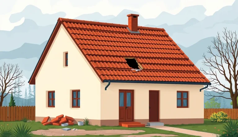 Pracovník poisťovne kontroluje poškodené fotovoltické panely na rodinnom dome po búrke