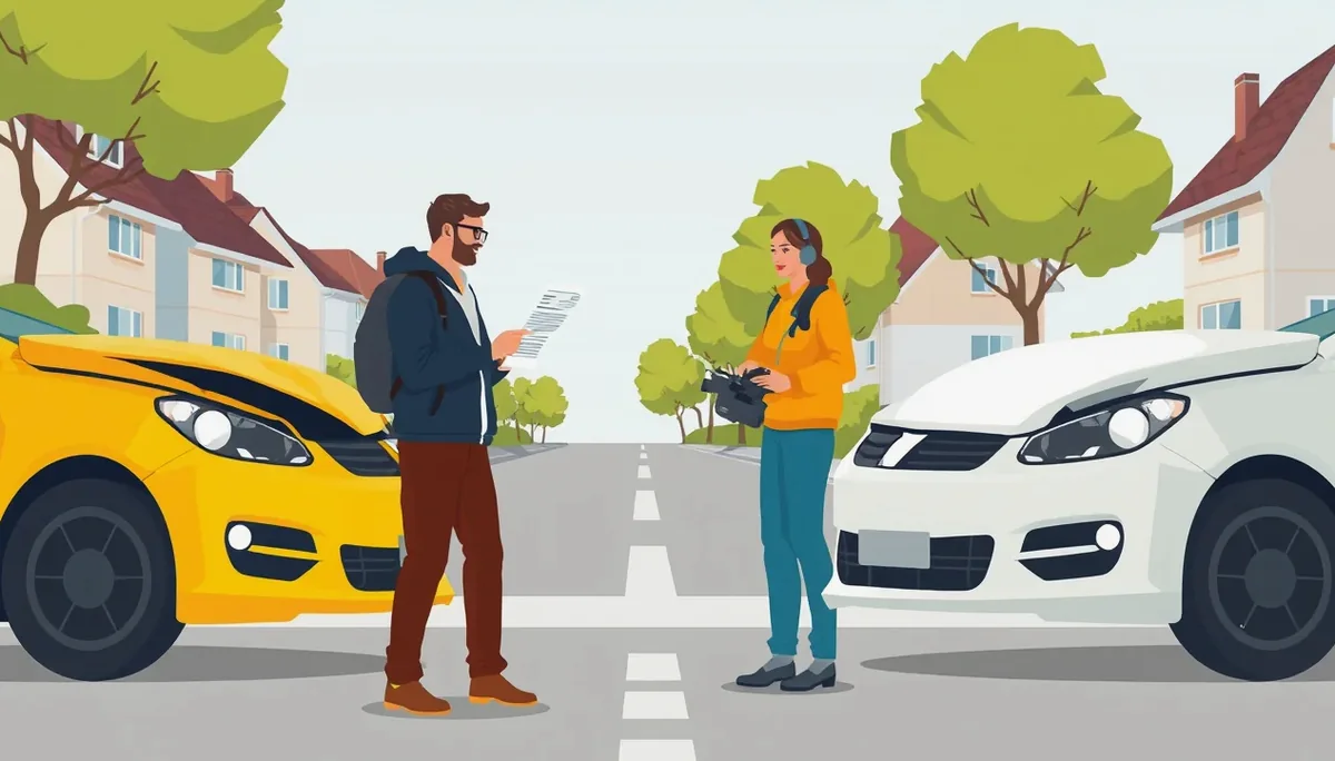 Prehliadka a kontrola rozsiahleho poškodenia karosérie automobilu po dopravnej nehode