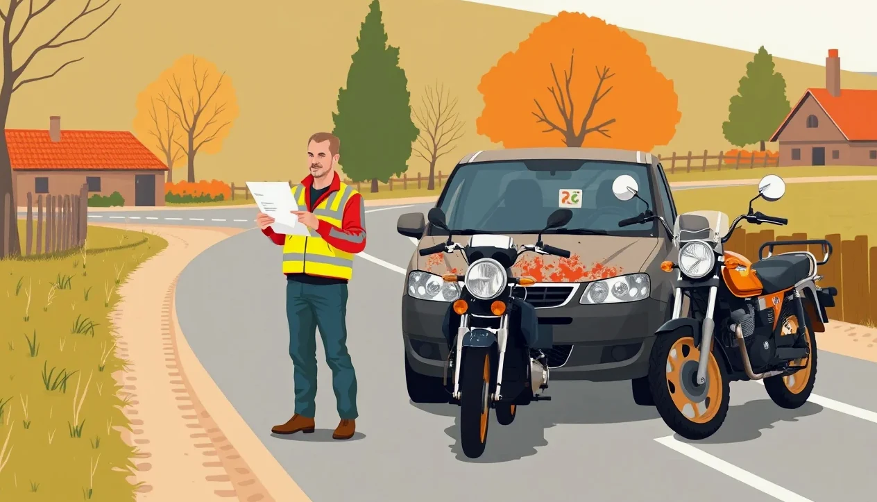 Hasiči zabezpečujú sorbentom únik hydraulického oleja na vozovke po havárii mechanizmu
