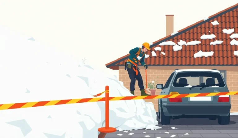 Osobné auto s prelomeným čelným sklom a vrstvou ťažkého snehu na kapote pred obytným domom