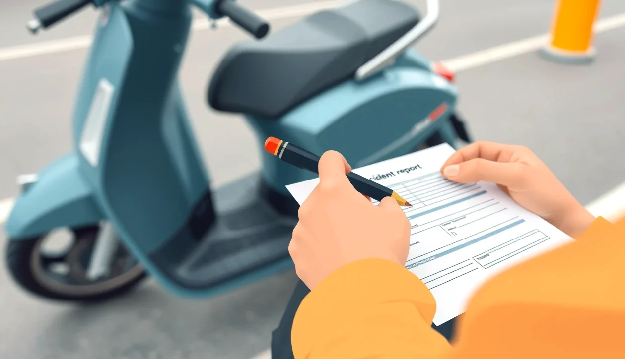 Ochranné motocyklové rukavice a prilba pripravené na sedadle skútra