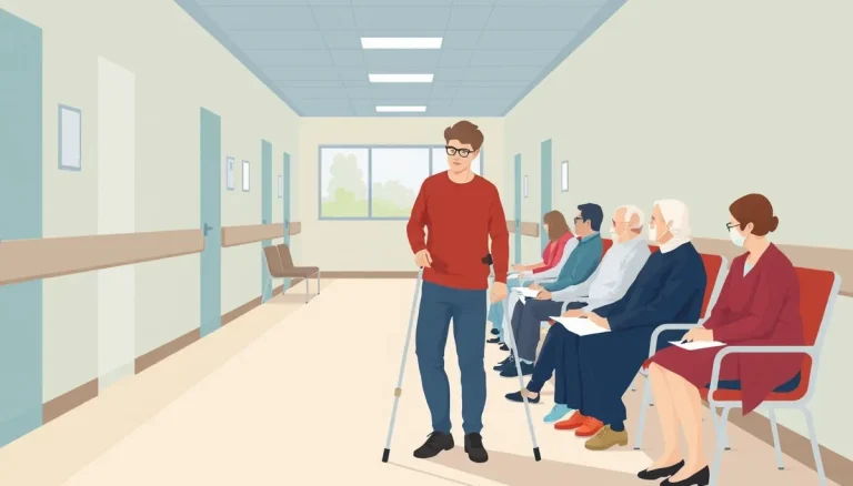 Fyzioterapeut pomáha pacientovi s cvičením ramena po úraze na klinike