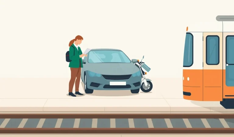 Osobné auto stojace pred električkou na križovatke s poškodeným bokom