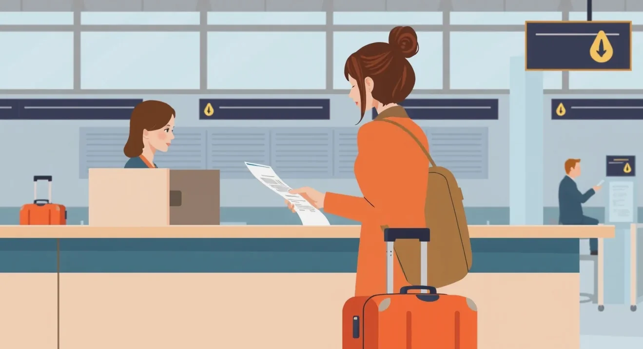 Pracovníčka letiskových služieb vybavuje reklamáciu poškodenej a oneskorenej batožiny